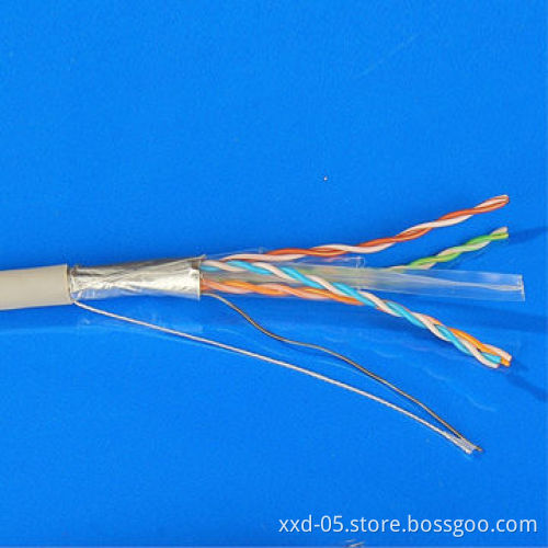 FTP Cat6A LAN Cable, Twisted 4 Pairs PVC LSZH LDPE Rip Wire Jacket 305m